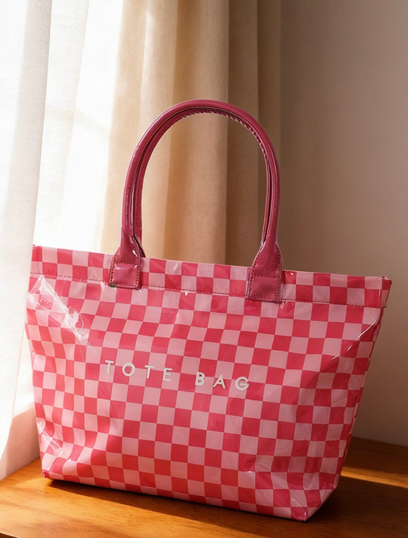 Checkered Print Tote Bags