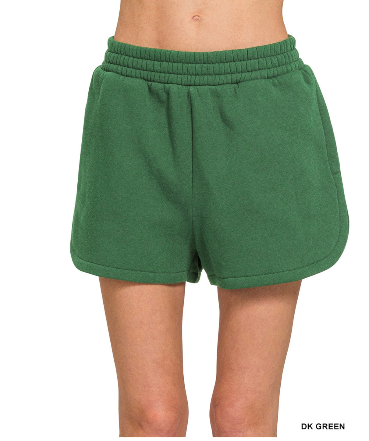 Taylor Fleece Shorts in Dark Green