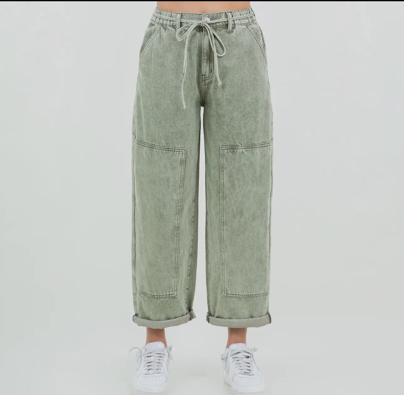 Erin Olive Barrel Jeans