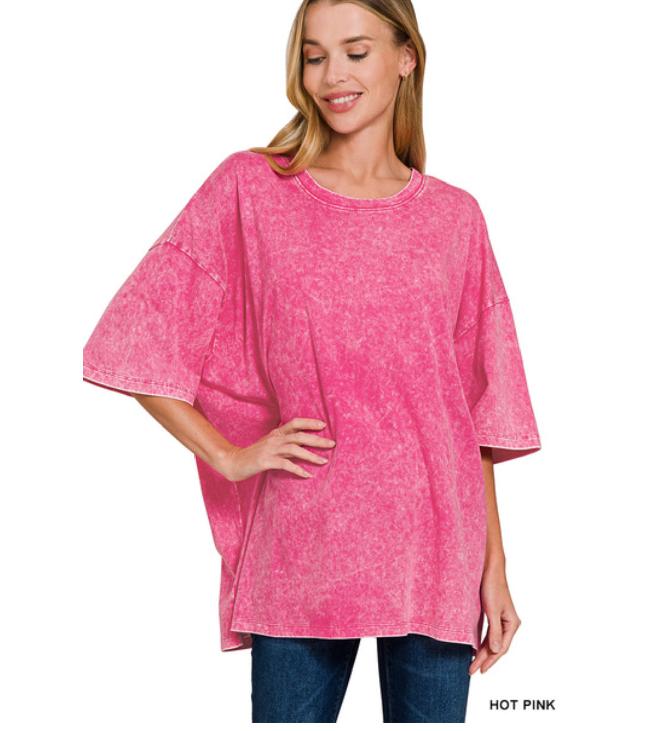 Madi Oversized Acid Washed Tee