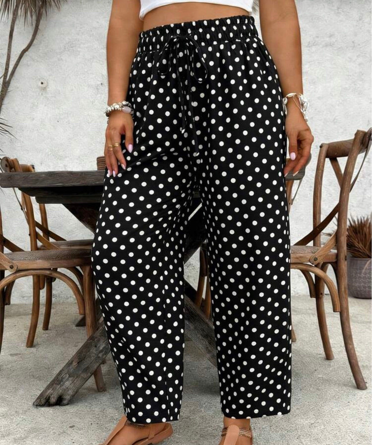 Polka Dot Flowy Pants