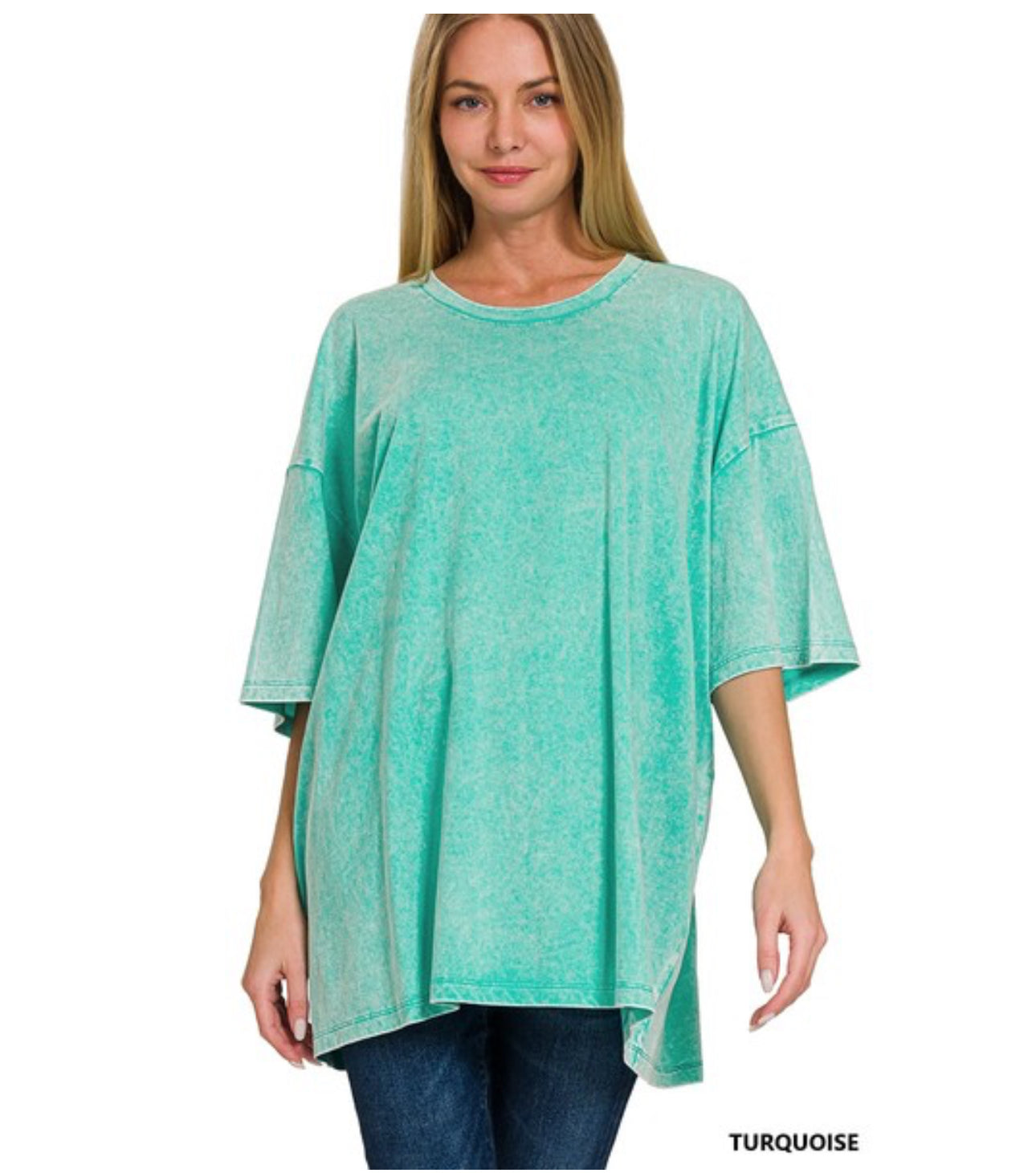 Madi Oversized Acid Washed Tee