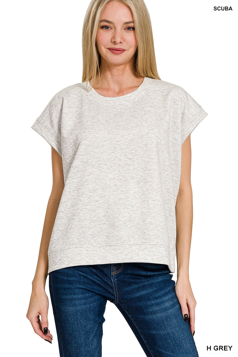 Kinley Short Sleeve Pullover in Heather Grey