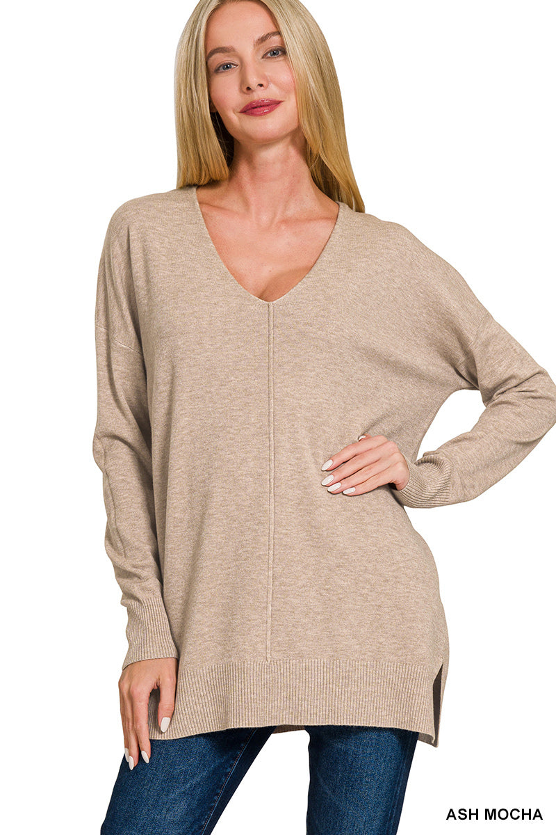 Halee V-Neck Ribbed Top