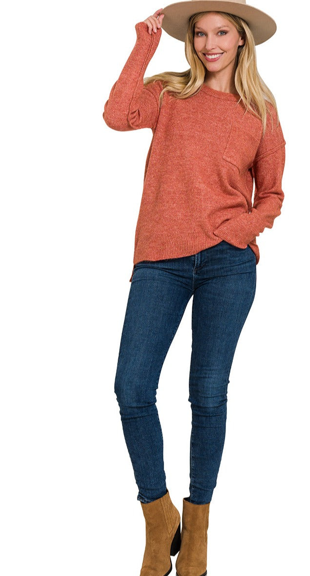Taryn Loose Melange Knit Sweater
