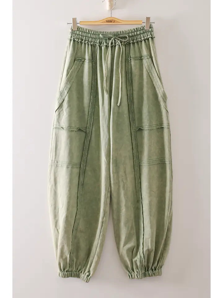 Carley Cargo Jogger Pants in Sage