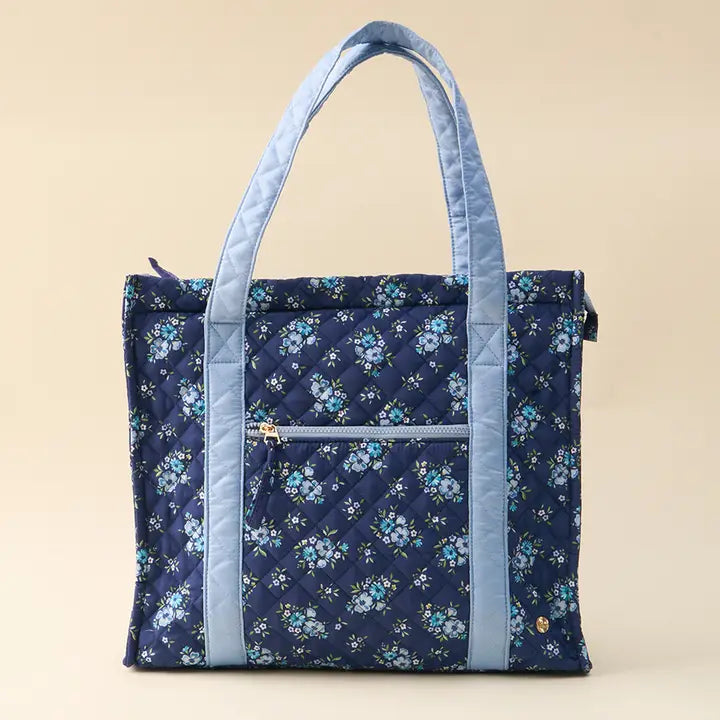 The Everyday Quilted Tote Bag in Navy Endless Daydream