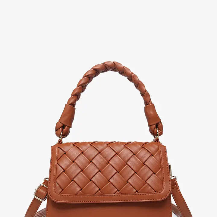 Marlowe Woven Satchel w/ Braided Handle
