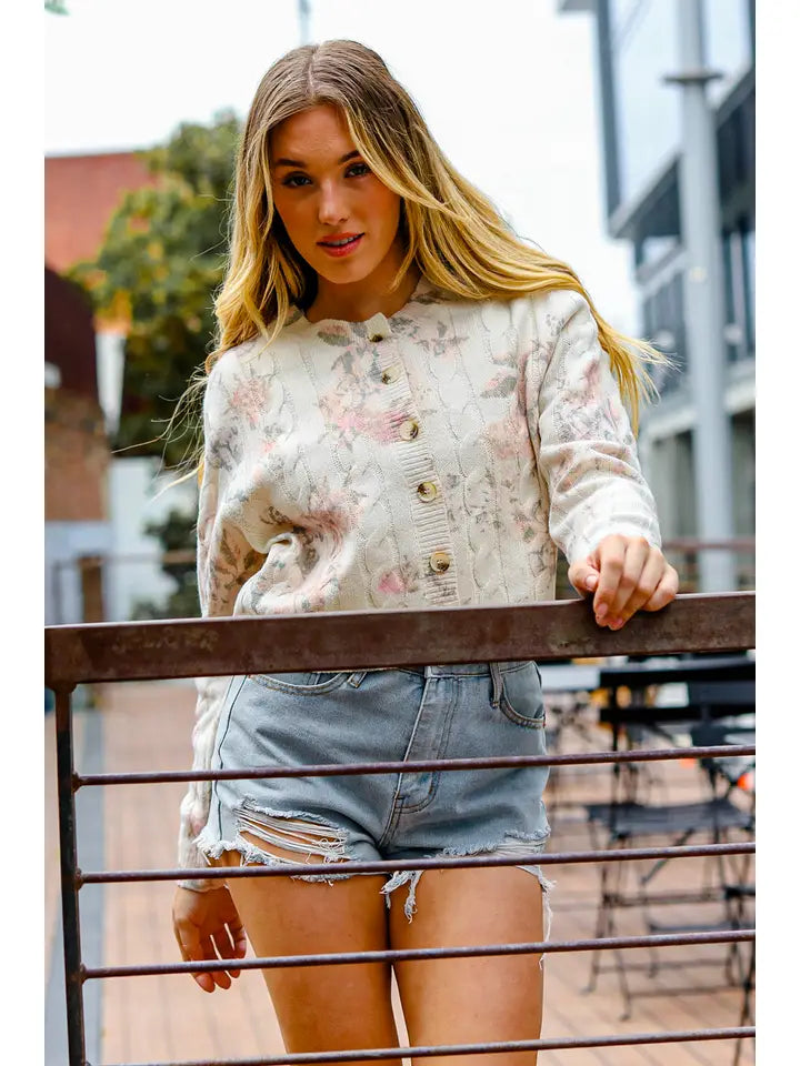 Vera Floral Sweater Cardigan