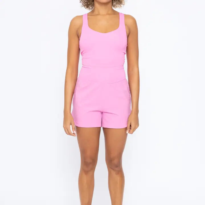 Mono B Active Romper in Fuschia