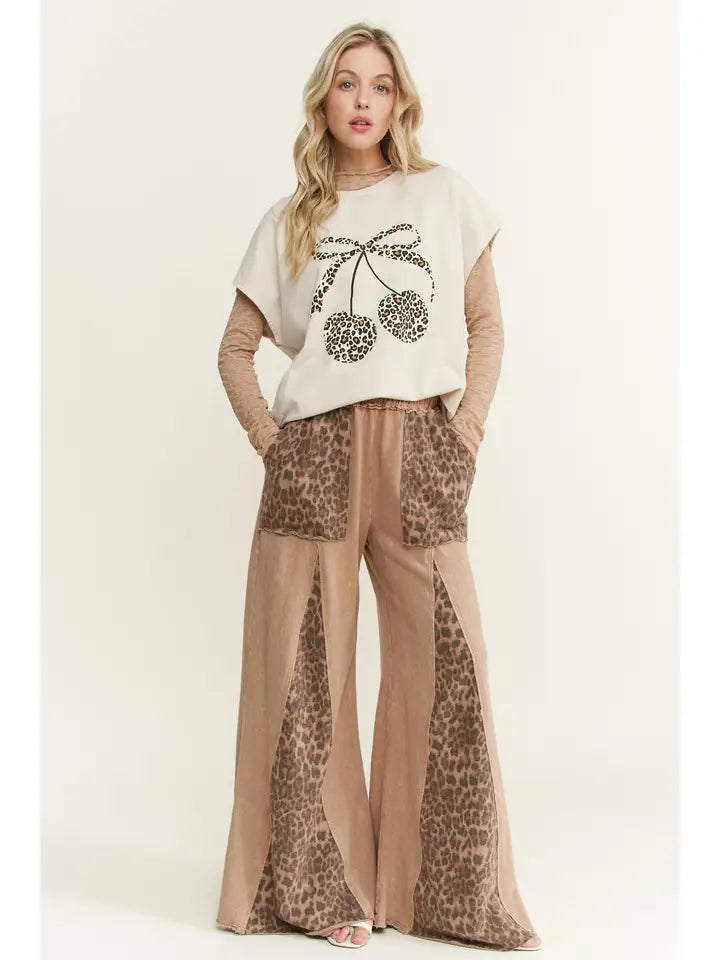 Leopard Print Flare Pants