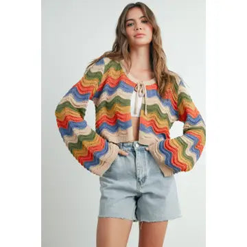 Nala Loose Fit Cardigan in Taupe