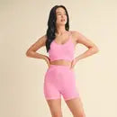 Seamless Short Set in Hot Pink