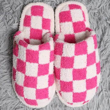 Pink Checker Slippers FINAL SALE