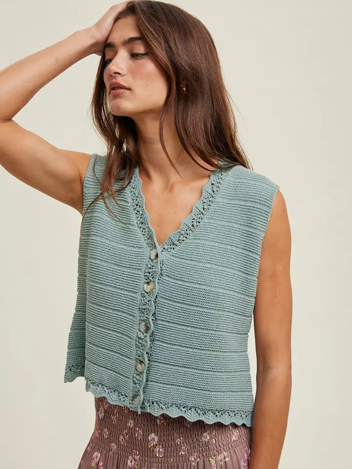 Sally Scalloped Vest