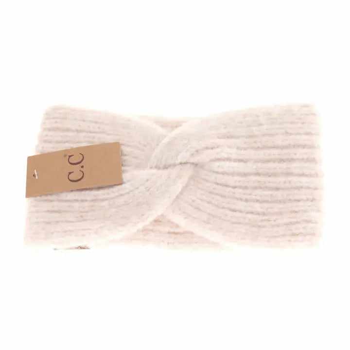 Soft Ribbed Head Wrap in Sand