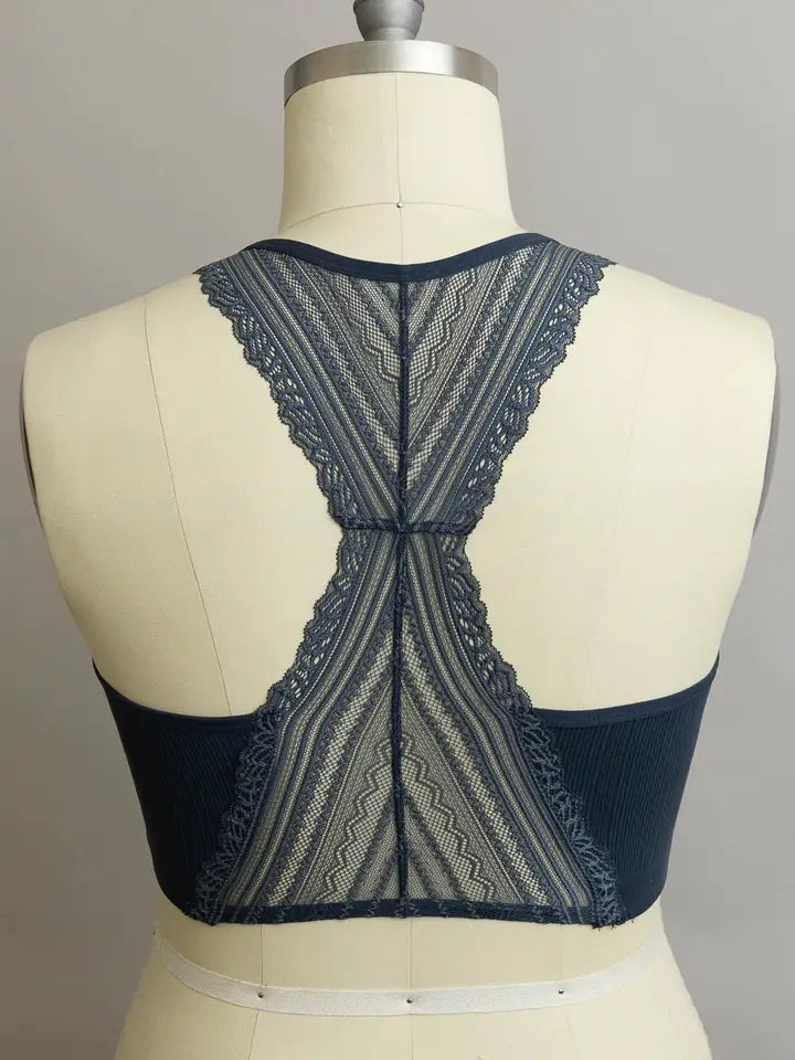 Seamless Front Lace Racerback Bralette