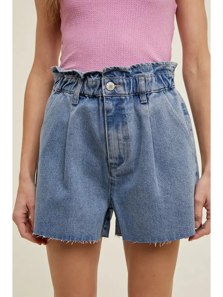 Elsie Paper bag Denim Shorts
