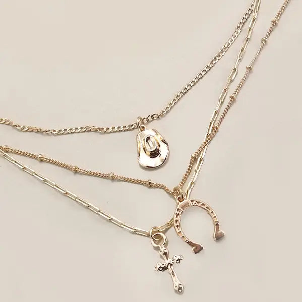 Layered Western Charm Necklace