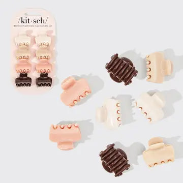 Kit-sch Recycled Plastic Mini Cloud Clips 8pc Set- Rosewood