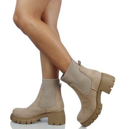Holland Beige Chunky Boot