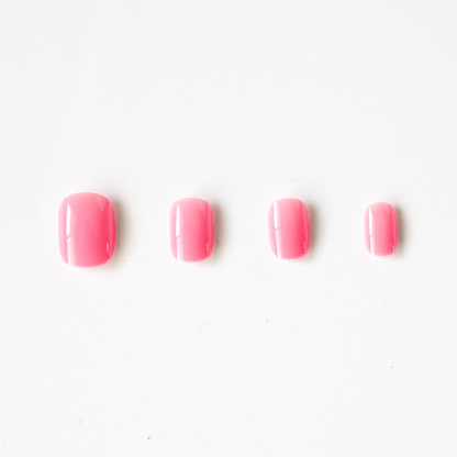 Ivy & Ash - Playful Pink | Short Bright Pink At Home Press-On False Nail