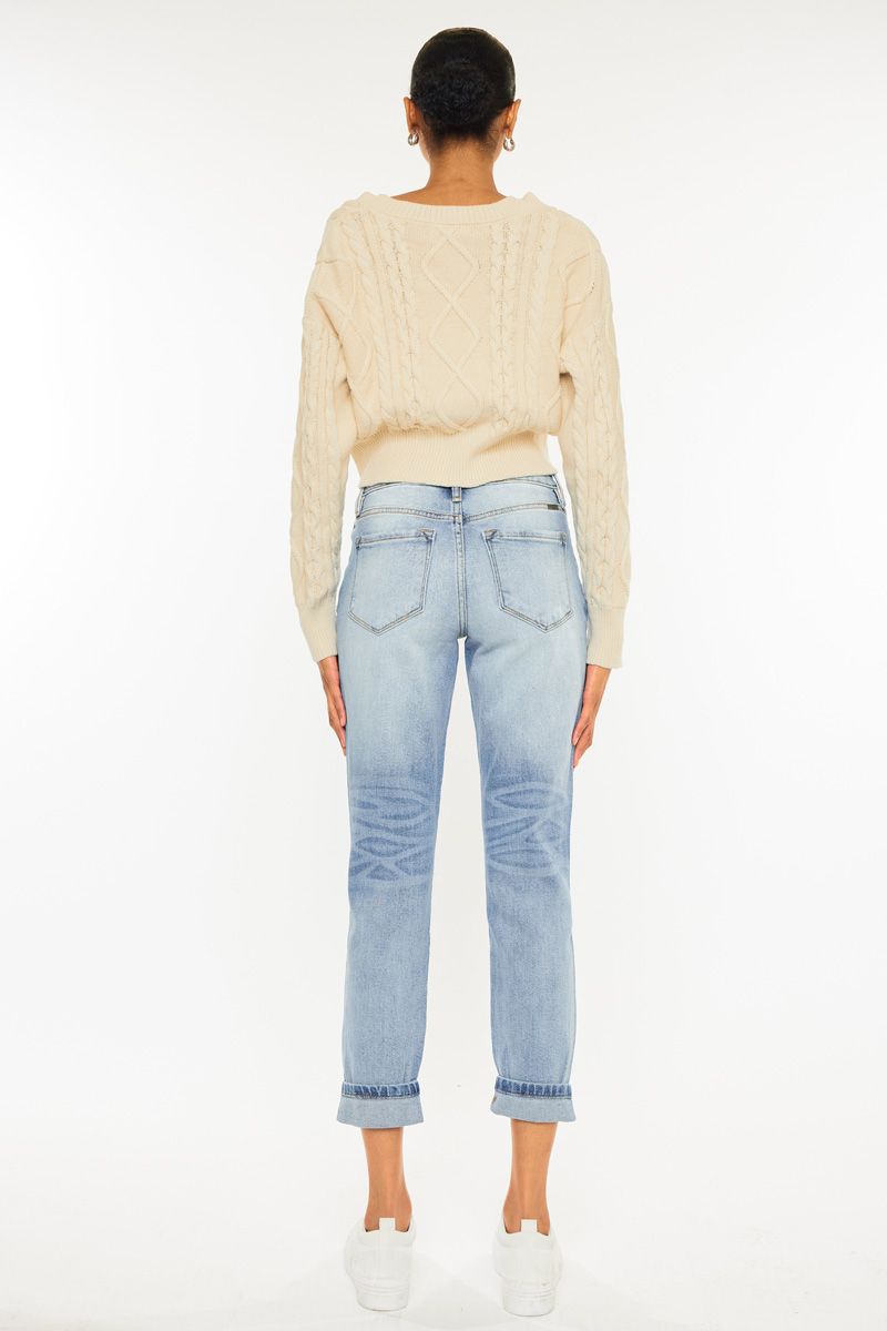 Kimma Light Wash Distressed Denim