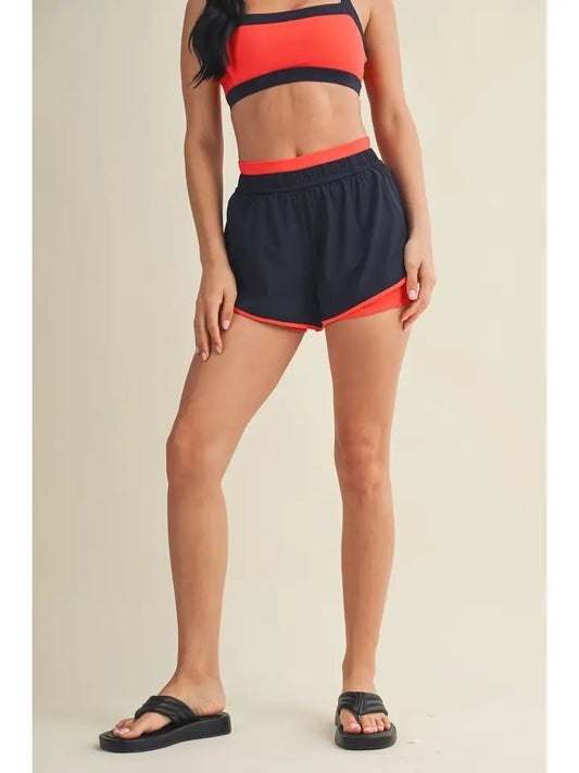 Double Layered Shorts in Navy