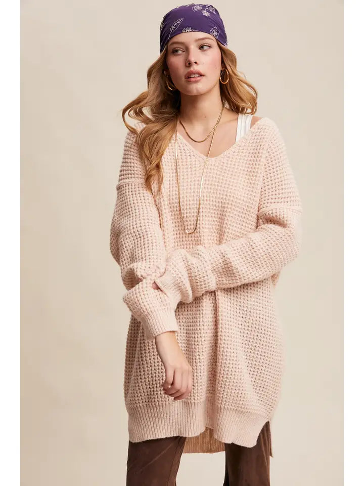 Kaelin Waffle Knit Sweater Dress