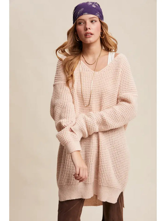 Kaelin Waffle Knit Sweater Dress