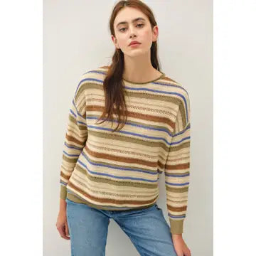 Bree Striped Sweater Blue Multi
