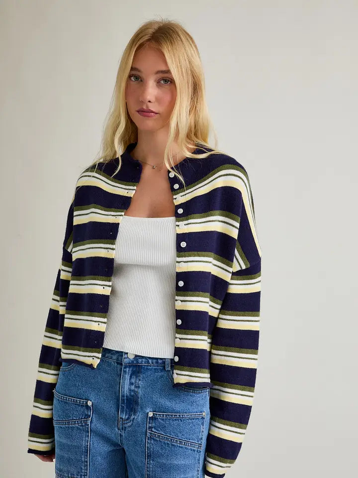 Scottie Striped Cardigan