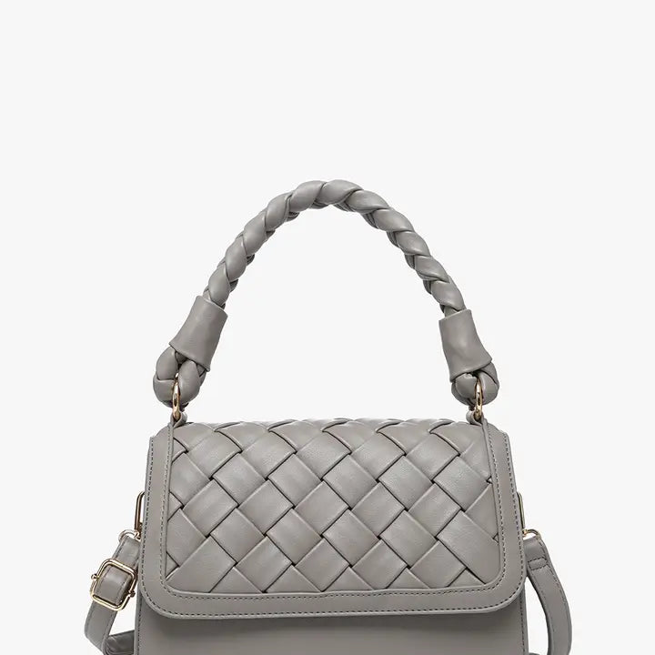 Marlowe Woven Satchel w/ Braided Handle