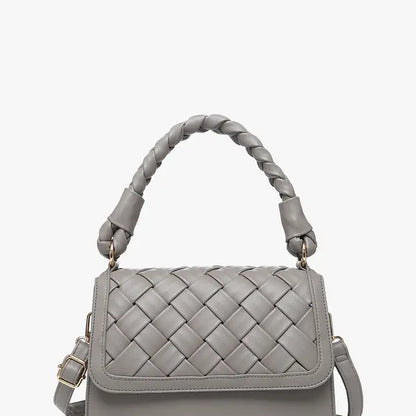 Marlowe Woven Satchel w/ Braided Handle