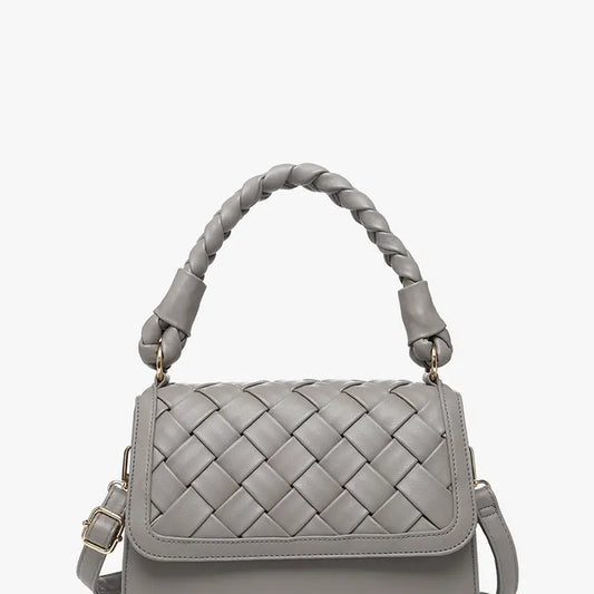 Marlowe Woven Satchel w/ Braided Handle