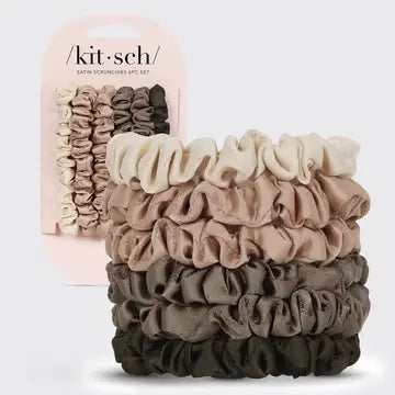 Kit-Sch Ruched Satin Scrunches in Eucalyptus