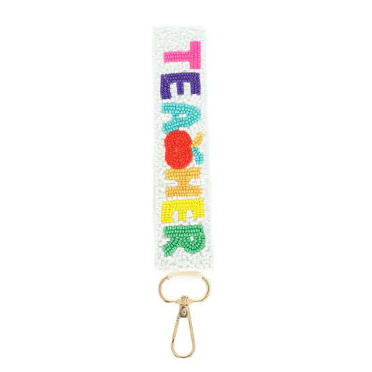 Teacher Beaded Keychain