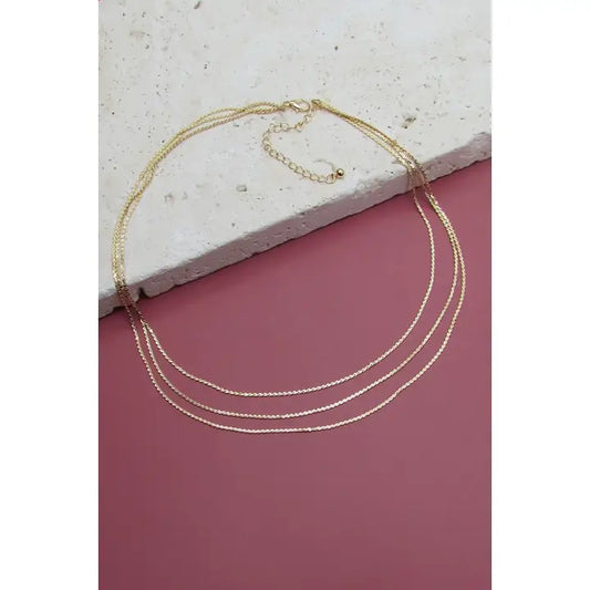 Dainty layered Necklace in Gold