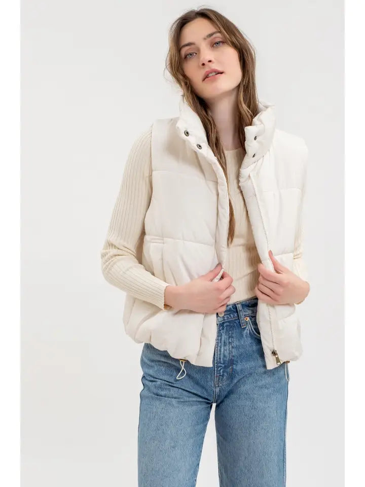 Essie Puffer Vest in Ivory