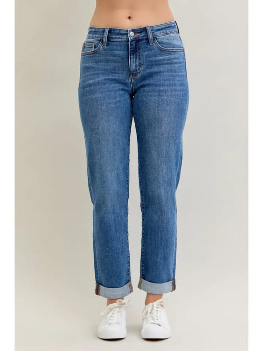 Jodi Mid Rise Cuffed Denim