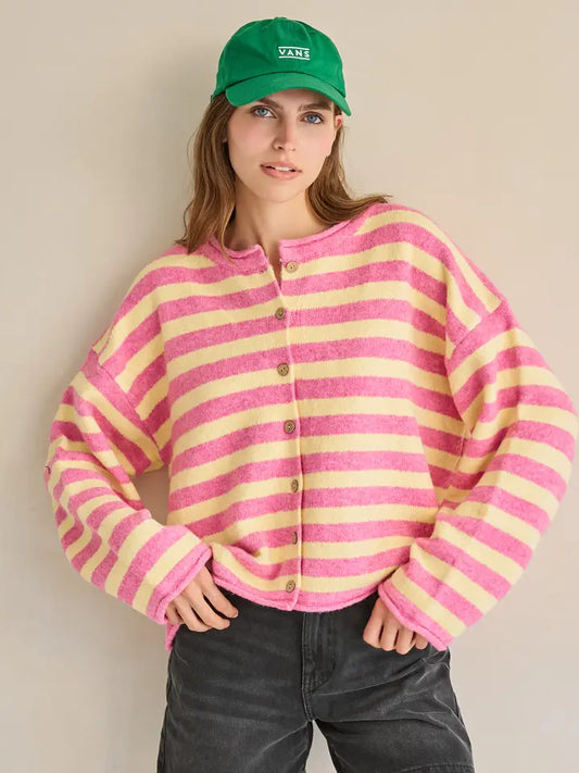 Candy stripe Cardigan - Pink