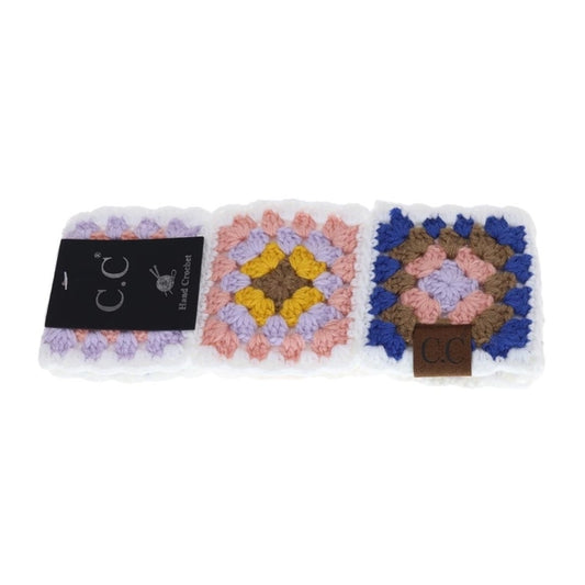 Fuzzy Crochet Head Wrap in White