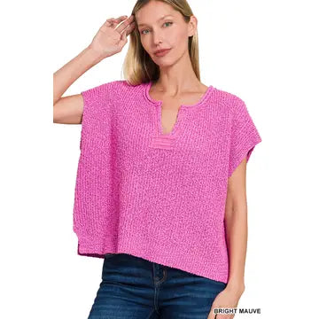 Teah Knit Top in Bright Mauve