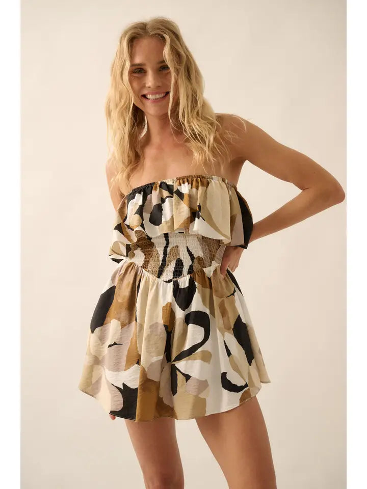 Blair Floral Strapless Romper