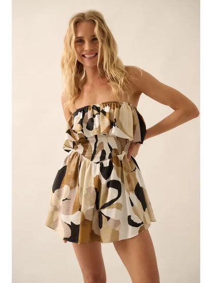 Blair Floral Strapless Romper