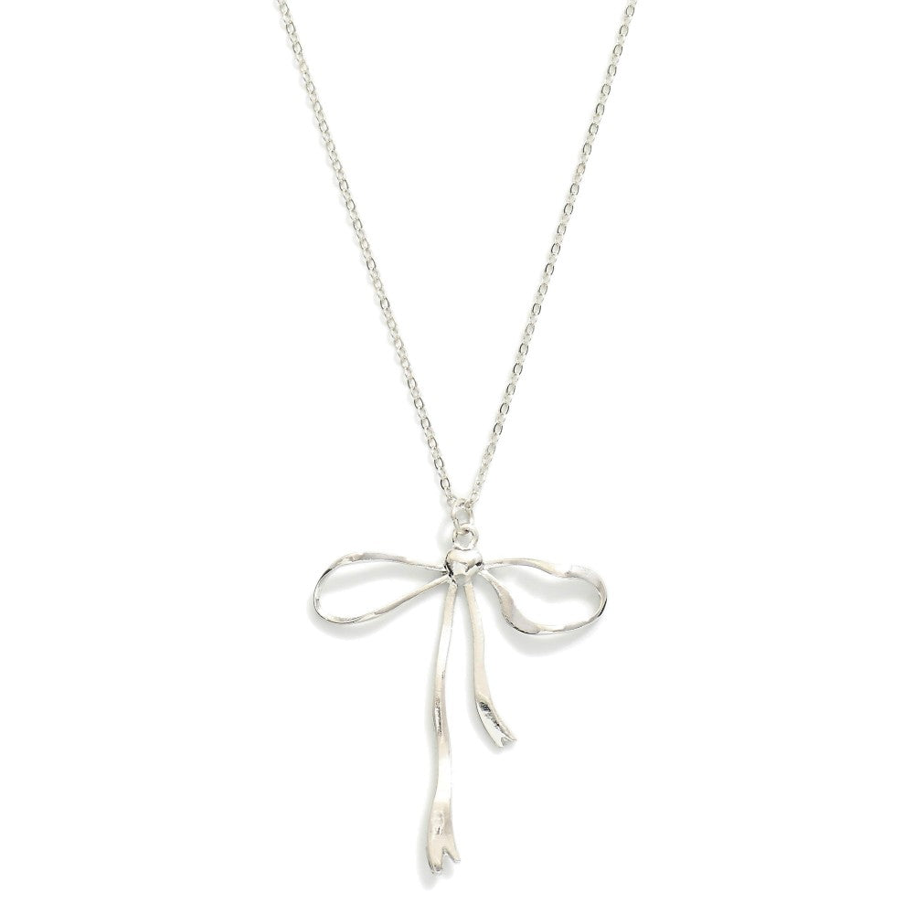 Silver Bow Necklace