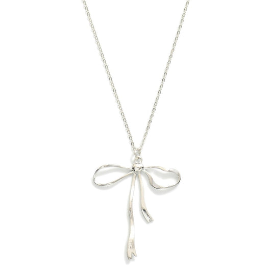 Silver Bow Necklace