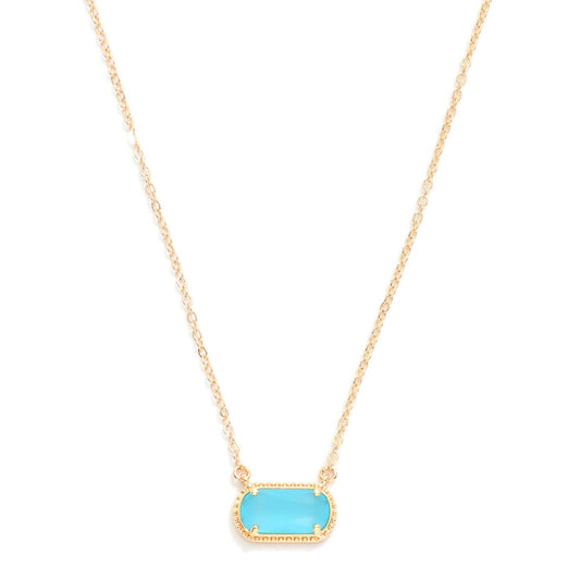 Turquoise Pendant Necklace with Gold Chain