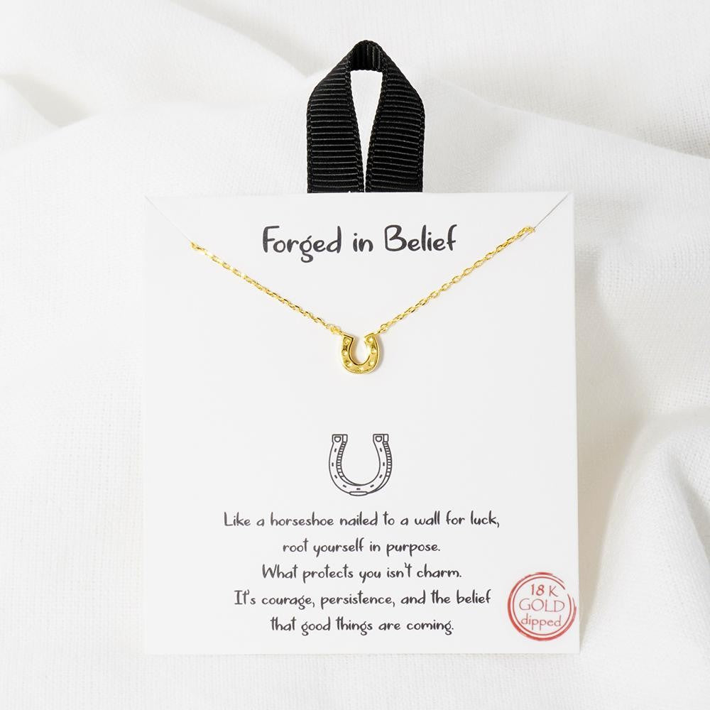 Gold Horse Shoe Necklace