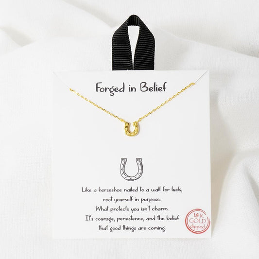Gold Horse Shoe Necklace